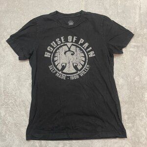 House of Pain Men's Medium T-Shirt Workout Gym Skull Black